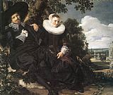 Frans Hals Canvas Paintings - Married Couple in a Garden